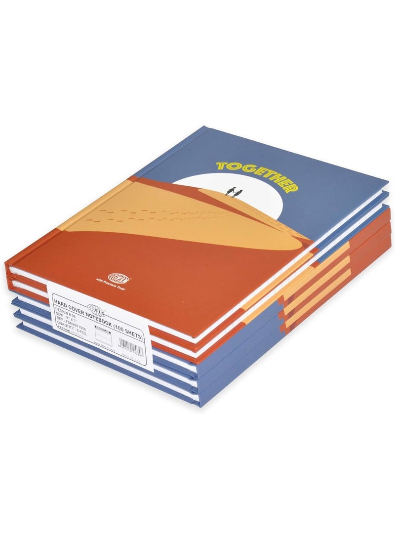 FIS Hard Cover Notebook Single Line 9X7 Inch, 100-Sheets 5-Piece - FSNB971906 - Image 1